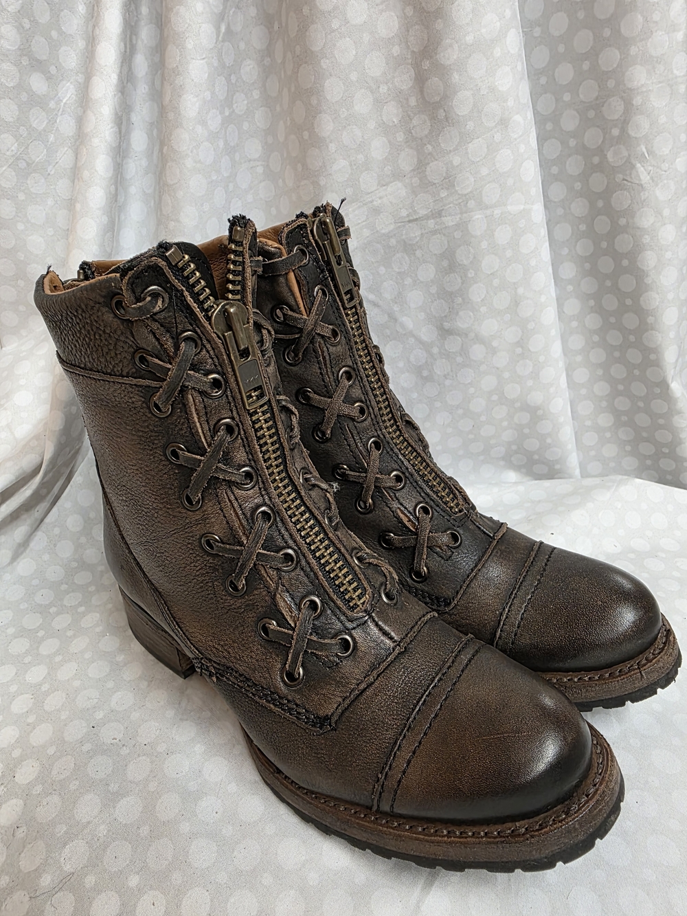 Liverpool Freebird by Steven Women's Brown Lace-Up Zip Front Ankle Boots